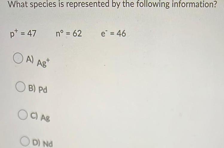 What species is represented by the following information