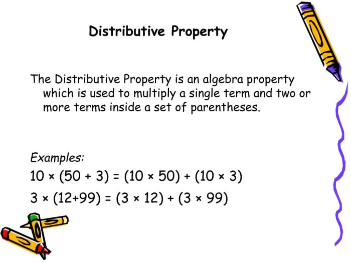 Distributive property multiplication examples properties definition division variables maths