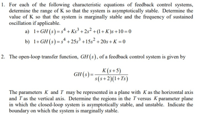 Stability equation characteristic given